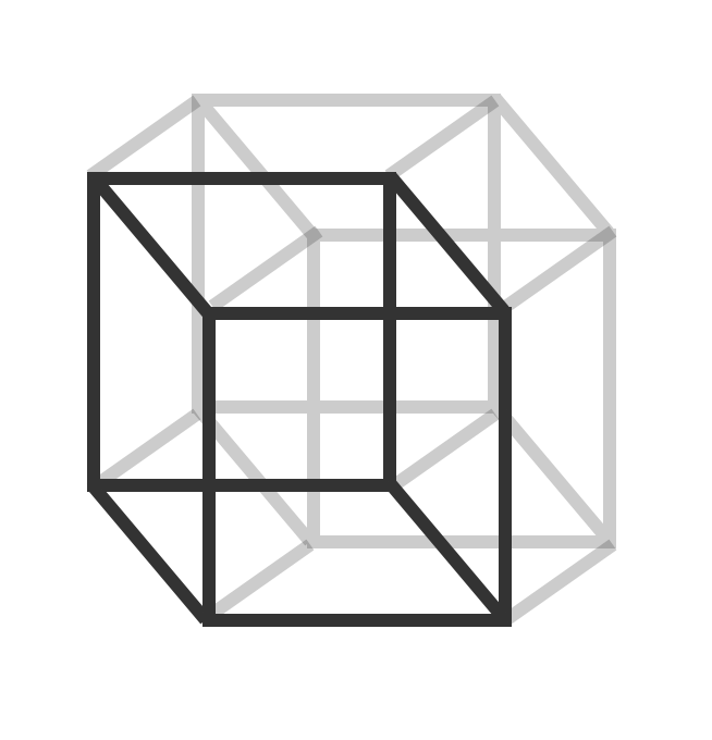 A four-dimensional hypercube